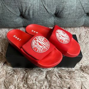 DKNY Red Slides